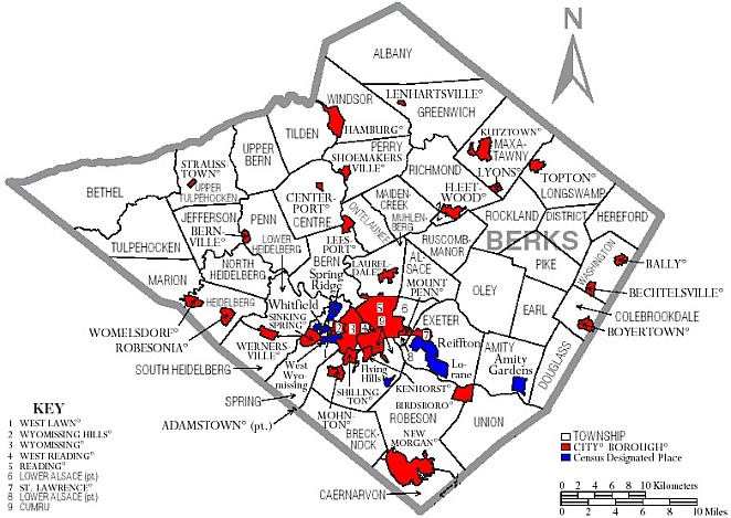 Township map of Berks County, Pa.