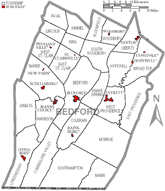 Township map of Bedford County, Pa.