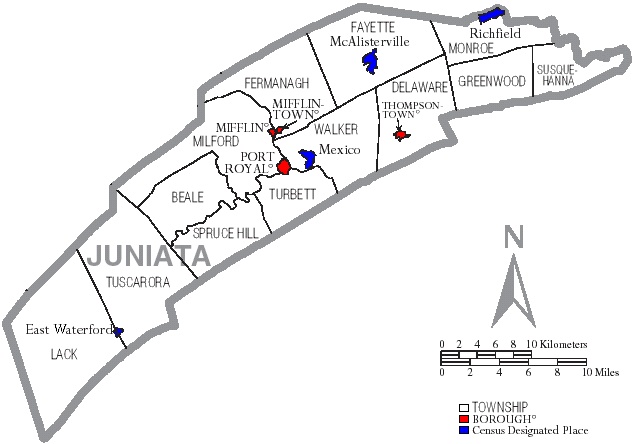 Township Map of Juniata County, Pa.