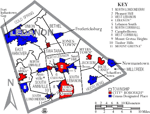 Township Map of Lebanon County, Pa.